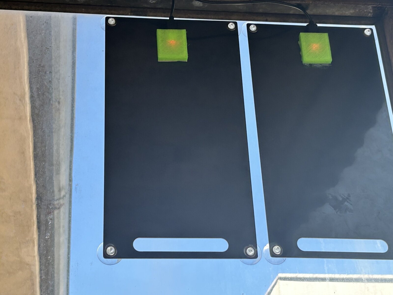 Two compact solar panels supplying the EDS power system